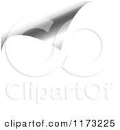 Clipart Of A 3d Curling White And Silver Page Corner Royalty Free Vector Illustration