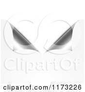 Clipart Of 3d Split Curling White And Silver Page Corners Royalty Free Vector Illustration