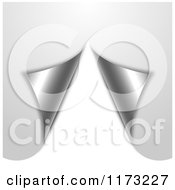 Clipart Of 3d Curling White And Silver Pages Royalty Free Vector Illustration