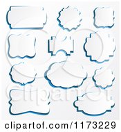 Poster, Art Print Of Frames With Blue Outlines On Shaded White