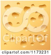 Clipart Of An Orange Cheese And Holes Background Royalty Free Vector Illustration