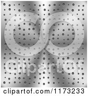 Clipart Of A Shiny Silver Metal Background With Holes Royalty Free Vector Illustration