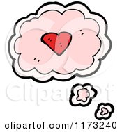 Cartoon Of Conversation Bubbles With Hearts Royalty Free Vector Illustration