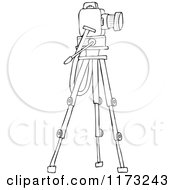 Poster, Art Print Of Outlined Camera On A Tripod Stand