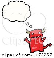 Poster, Art Print Of Red Devil With Conversation Bubble