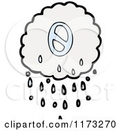 Poster, Art Print Of Raincloud With Number Zero