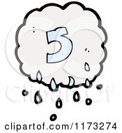 Poster, Art Print Of Raincloud With Number Five