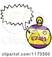 Cartoon Of Christmas Ornament With Conversation Bubble Royalty Free Vector Illustration