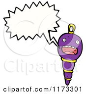 Cartoon Of Christmas Ornament With Conversation Bubble Royalty Free Vector Illustration