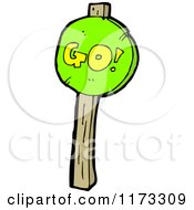 Poster, Art Print Of Green Go Sign On A Wood Post