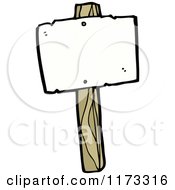 Cartoon Of A Blank Sign Post Royalty Free Vector Clipart