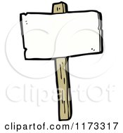 Cartoon Of A Blank Sign Post Royalty Free Vector Clipart by lineartestpilot