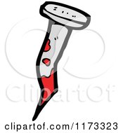 Cartoon Of A Bloody Nail Royalty Free Vector Clipart by lineartestpilot
