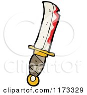 Cartoon Of A Bloody Knife Royalty Free Vector Clipart