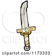 Cartoon Of A Knife Royalty Free Vector Clipart