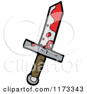 Cartoon Of A Bloody Knife Royalty Free Vector Clipart by lineartestpilot