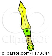 Cartoon Of A Dagger Knife Royalty Free Vector Clipart by lineartestpilot