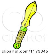 Cartoon Of A Dagger Knife Royalty Free Vector Clipart by lineartestpilot