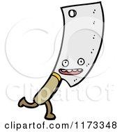 Cartoon Of A Cleaver Knife Mascot Royalty Free Vector Clipart by lineartestpilot