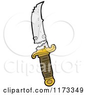 Cartoon Of A Dagger Mascot Royalty Free Vector Clipart by lineartestpilot