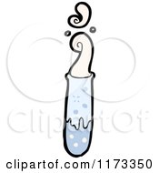 Cartoon Of A Bubbling And Steaming Blue Test Tube Royalty Free Vector Clipart
