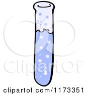 Cartoon Of A Bubbling Blue Test Tube Royalty Free Vector Clipart