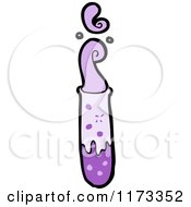 Cartoon Of A Bubbling Purple Test Tube Royalty Free Vector Clipart