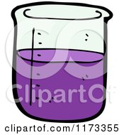 Cartoon Of A Science Beaker With Purple Chemicals Royalty Free Vector Clipart by lineartestpilot