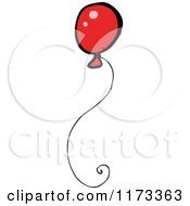 Cartoon Of A Red Balloon Royalty Free Vector Clipart by lineartestpilot