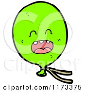 Cartoon Of A Green Balloon Mascot Royalty Free Vector Clipart by lineartestpilot
