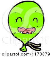 Cartoon Of A Green Balloon Mascot Royalty Free Vector Clipart