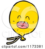 Cartoon Of A Yellow Balloon Mascot Royalty Free Vector Clipart by lineartestpilot
