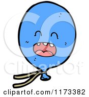 Cartoon Of A Blue Balloon Mascot Royalty Free Vector Clipart by lineartestpilot