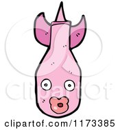 Cartoon Of A Pink Rocket Royalty Free Vector Clipart