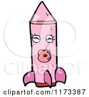 Cartoon Of A Pink Rocket Royalty Free Vector Clipart