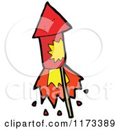 Cartoon Of A Rocket Firework Royalty Free Vector Clipart by lineartestpilot