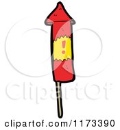 Cartoon Of A Rocket Firework Royalty Free Vector Clipart by lineartestpilot