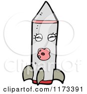 Cartoon Of A Gray Rocket Royalty Free Vector Clipart
