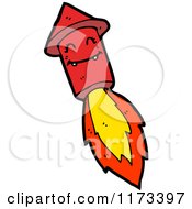 Cartoon Of A Firework Rocket Royalty Free Vector Clipart by lineartestpilot