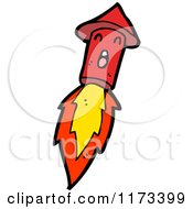 Cartoon Of A Firework Rocket Royalty Free Vector Clipart by lineartestpilot
