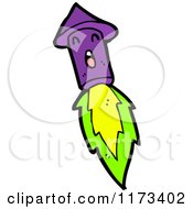 Cartoon Of A Purple Firework Rocket Mascot Royalty Free Vector Clipart