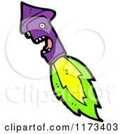 Poster, Art Print Of Purple Firework Rocket Mascot