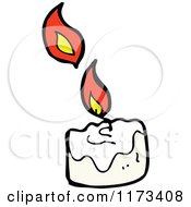 Cartoon Of A Short Burning Candle Royalty Free Vector Clipart