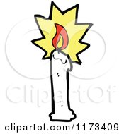 Cartoon Of A Burning White Candle Royalty Free Vector Clipart
