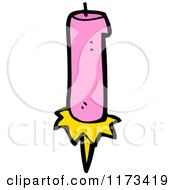 Cartoon Of A Pink Candle Royalty Free Vector Clipart