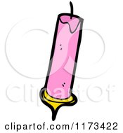 Cartoon Of A Pink Candle Royalty Free Vector Clipart