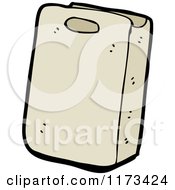 Cartoon Of A Paper Bag Royalty Free Vector Clipart by lineartestpilot