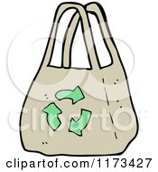 Cartoon Of A Reusable Shopping Bag Royalty Free Vector Clipart by lineartestpilot