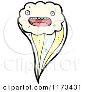 Cartoon Of A Shooting Cloud Mascot Royalty Free Vector Clipart