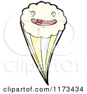 Cartoon Of A Shooting Cloud Mascot Royalty Free Vector Clipart